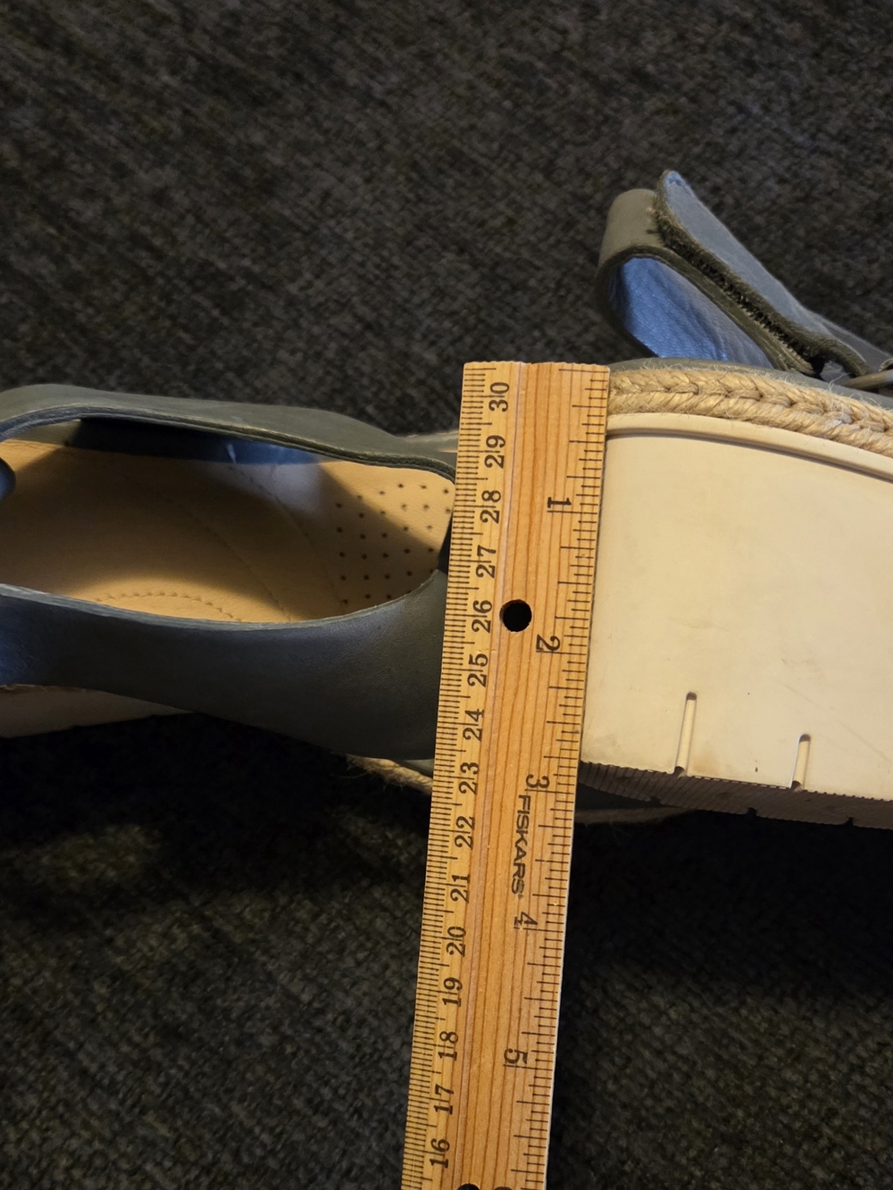 Clarks Blue Leather Wedge Slingback Sandals. Size 10 - Picture 9 of 9
